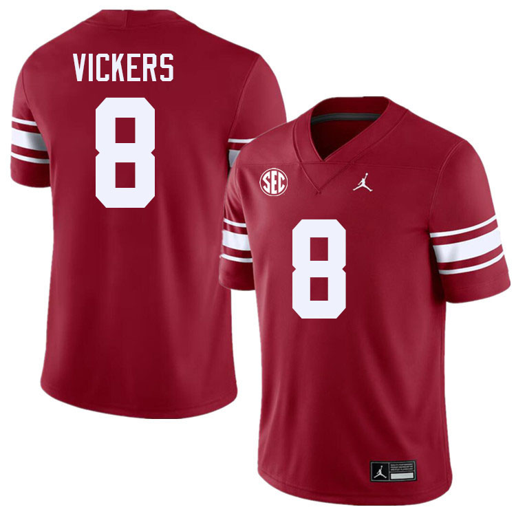 #8 Makari Vickers Oklahoma Sooners 2024 SEC Conference College Football Jerseys-Throwback